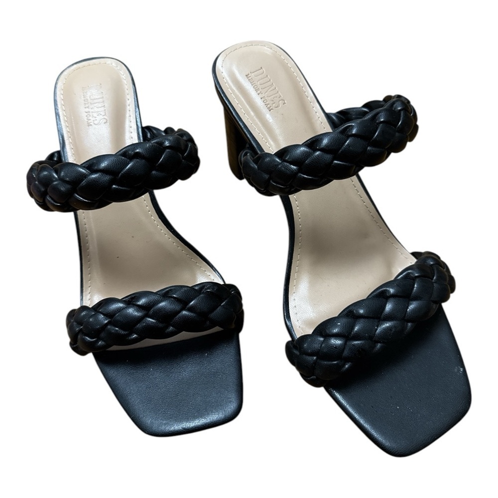Iris Black Braided Heels with Elegant Design